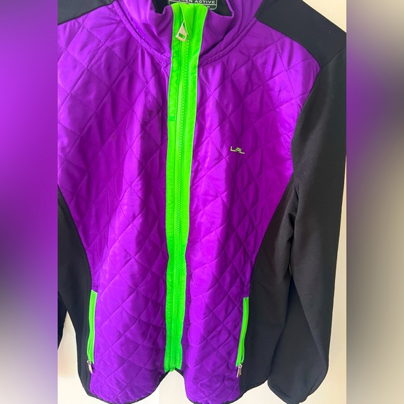 Lauren Active Ralph Lauren Women's Size L Fleece Quilted Jacket Full Zip - Picture 5 of 6